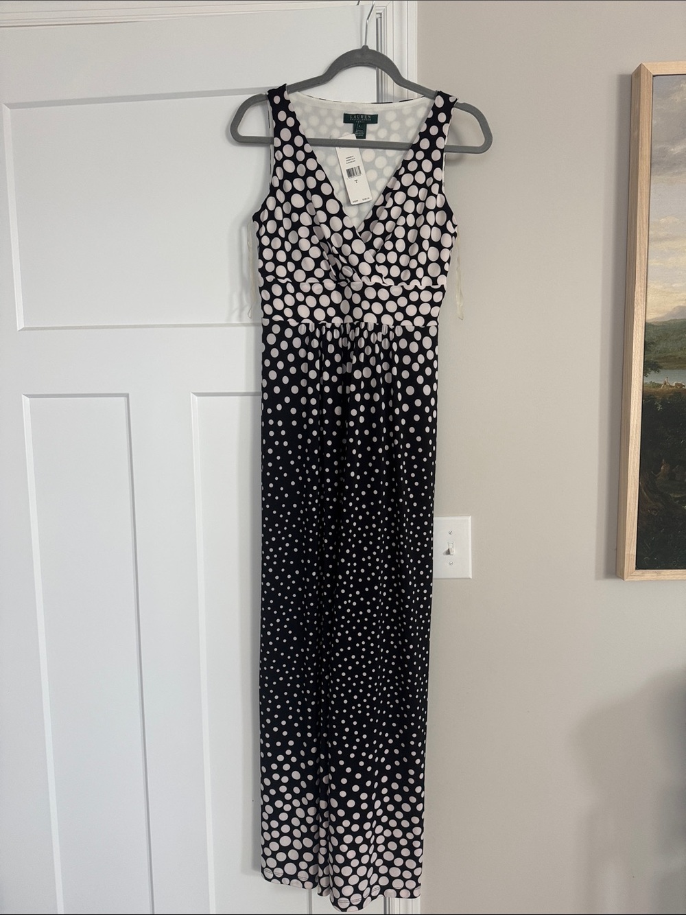 Lauren Ralph Lauren Black & White Polka Dot Maxi Dress